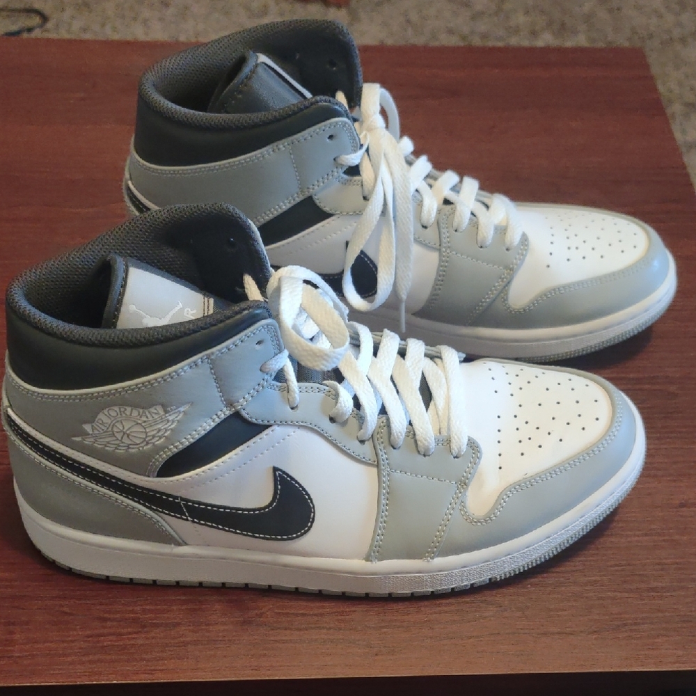 White. Light Grey, & Dark Grey Air Jordan's